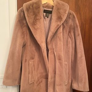 Donna Karan faux fur coat